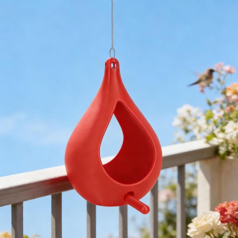Plastic Bird Feeder House with Perch Pole Wild Bird Feeder Rainproof Feeding Station Garden Yard