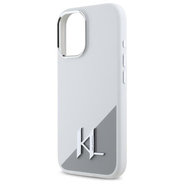 Karl Lagerfeld Klhmp16Sscmkmpch Iphone   16 6,1 Biały/White Hardcase Silicone Initial Metal Logo Magsafe