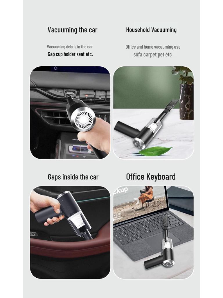 High Suction Dual-Use Mini Handheld Vacuum for Cars and Homes