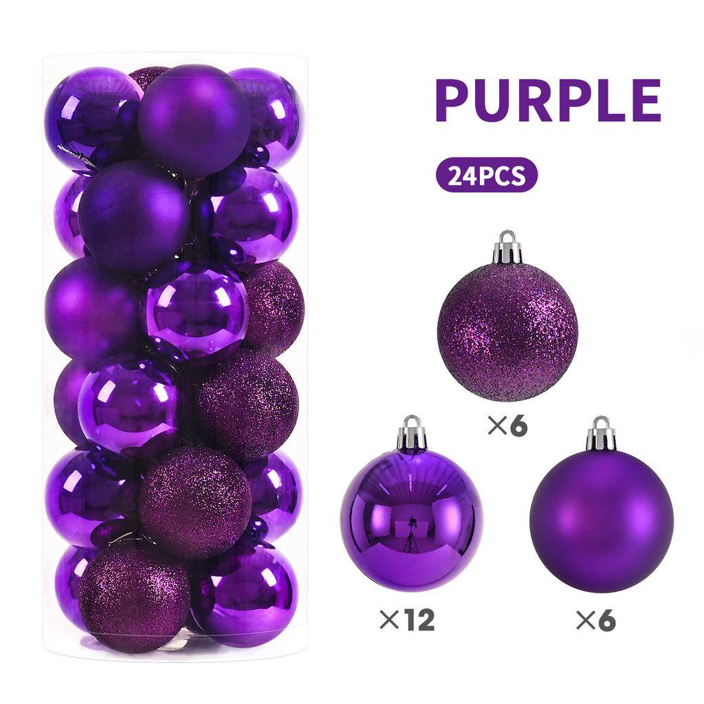 24Pcs 6cm Christmas Balls Ornaments for Xmas Christmas Tree - Christmas Tree Decorations Hanging Ball for Holiday Party