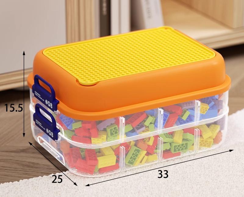3 Layers Building Block Storage Box Organizer with Lid Transparent Figures Toy Storage Box Kids Assembly Parts Grids Storage Box