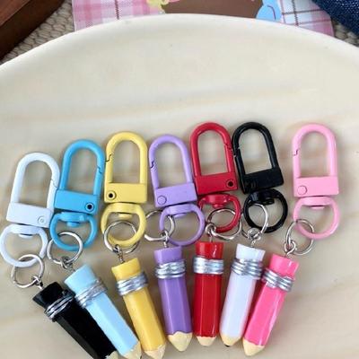 Lovely Mini Pencil Keychain Hanging Decoration For Girls Teens Lovely Style Creative Keyring Jewelry Functional
