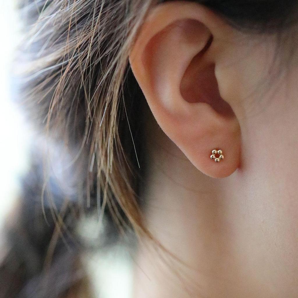 Exquisite S925 Sterling Silver Triangle Openwork Flower Screw Earrings