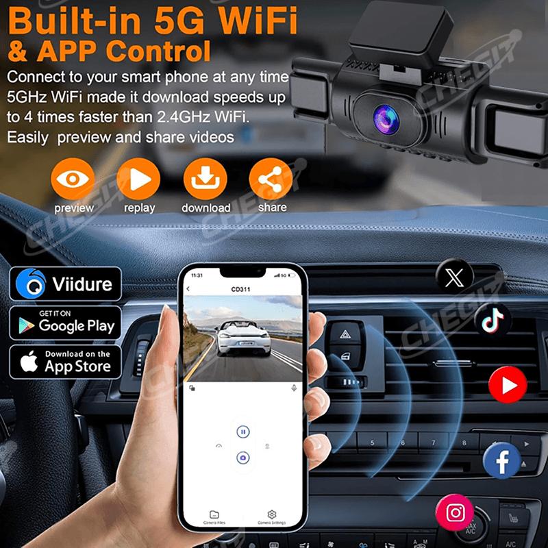 360°Car DashCam 4Channels WIFI Video Recorder 1080P Car DVR 3/4 lens Front inside optional WIFI Rear View Night Vision Black Box