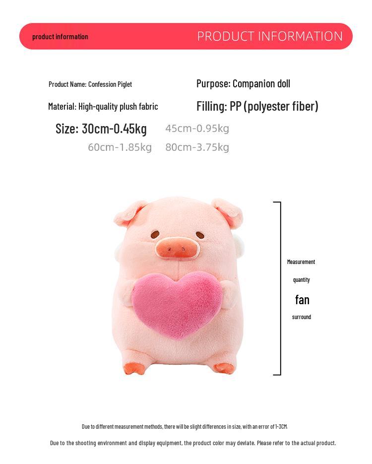 Süße Herzschwein Plüschpuppe - Entzückendes umarmendes Schwein Spielzeug für Mädchen