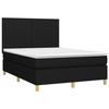 Exclusive House - Bed Slatted Base and Mattress and LED Black 140x200 Cm Fabric