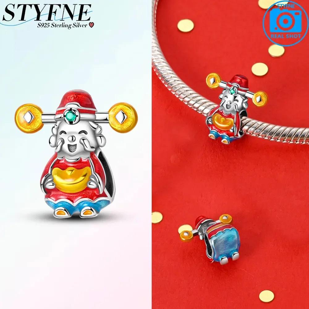 Bonne Année Dieu De La Richesse Breloque Perles Cuivre Ajustement Bracelet Original Accessoires Bricolage Bijoux Cadeau Femme