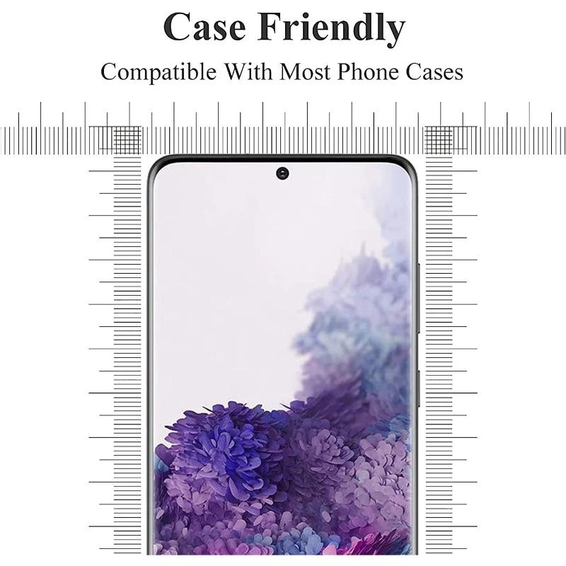 9H Tempered Glass Film For Samsung Galaxy S20 + 4Pcs HD Curved Four Sides Glue Screen Protector Glass
