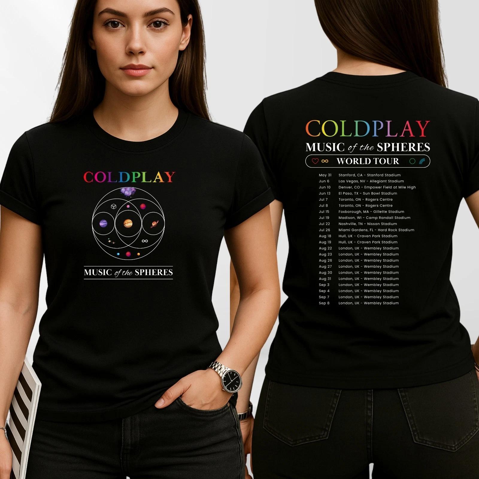

Coldplay Music of The Spheres T-Shirt World Tour Concert Tee Unisex Tops UK High-end Luxury Is for Both Men and Women Top Y2k L