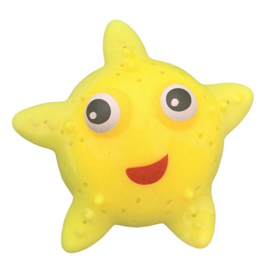 

Starfish Water Squirter for Kids Soft TPR Bath Pool Toy Cute Marine Animal Shape Squeeze to Spray Fun Summer Beach Shower Play for Toddlers Children жёлтый