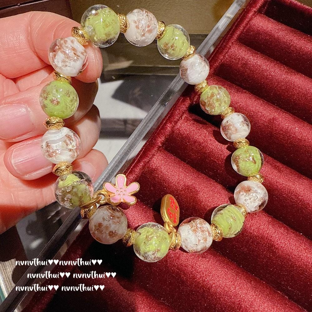 Ancient Flower Thread Screw Tin Tiger Eye Stone Gold Swallowing Beast Bracelet, New Chinese Style, Proverbs Baby Buddha Agate Blessing Bead Bracelet.