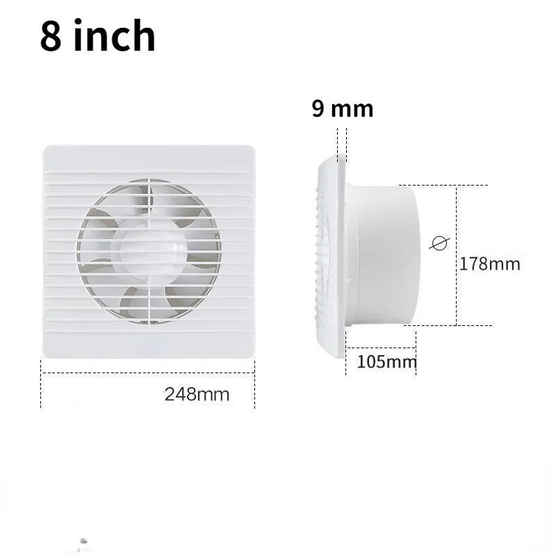 4"6"8" Exhaust Fan Toilet Powerful Mute Exhaust Fan Household Wall Exhaust Fan Ventilation Fan for Dropshipping