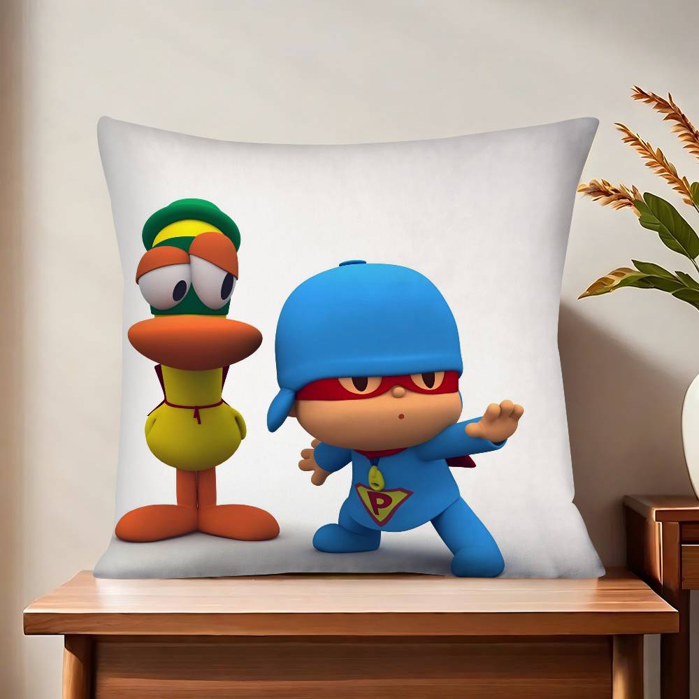Cartoon P-Pocoyos Cute Pillow Case Fashion Square Pillowcase Bedroom Sofa Room Ins Decoration Leisure Cushion Cover