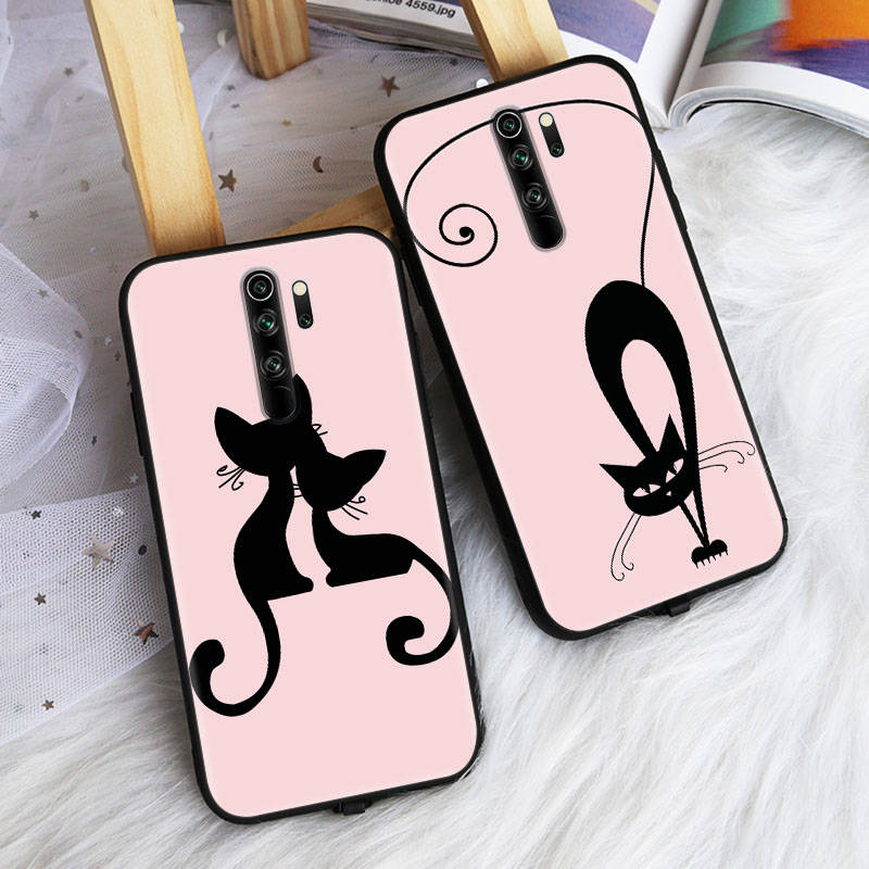 

Чехол для iPhone 15 14 12 Xiaomi Redmi Note 13C VIVO Y20 Samsung S24 FE Realme C21y OPPO A76 Black Cat