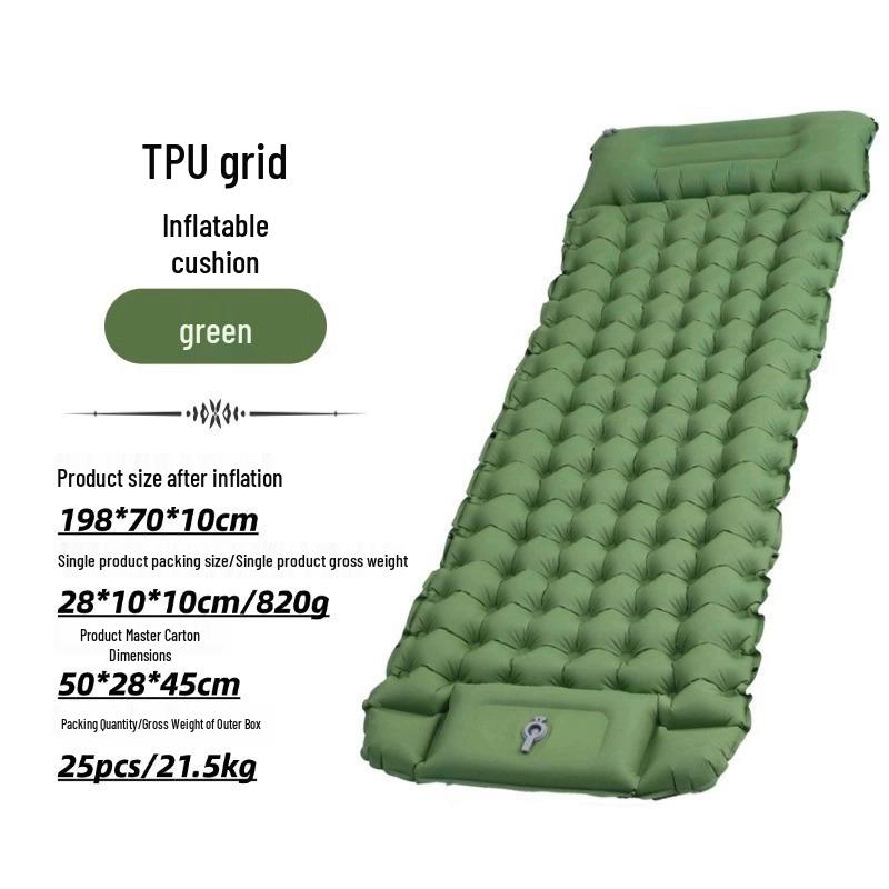 Colchoneta inflable para dormir TPU para una persona: Colchón Portátil, Impermeable, de Alta Elasticidad para Acampada al Aire Libre.