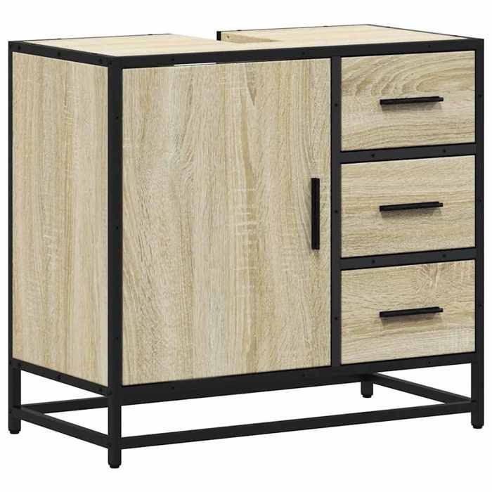 VidaXL Bathroom Vanity Unit Sonoma Oak Engineered Wood, Bathroom Sink Cabinet, Bathroom Furniture 849275