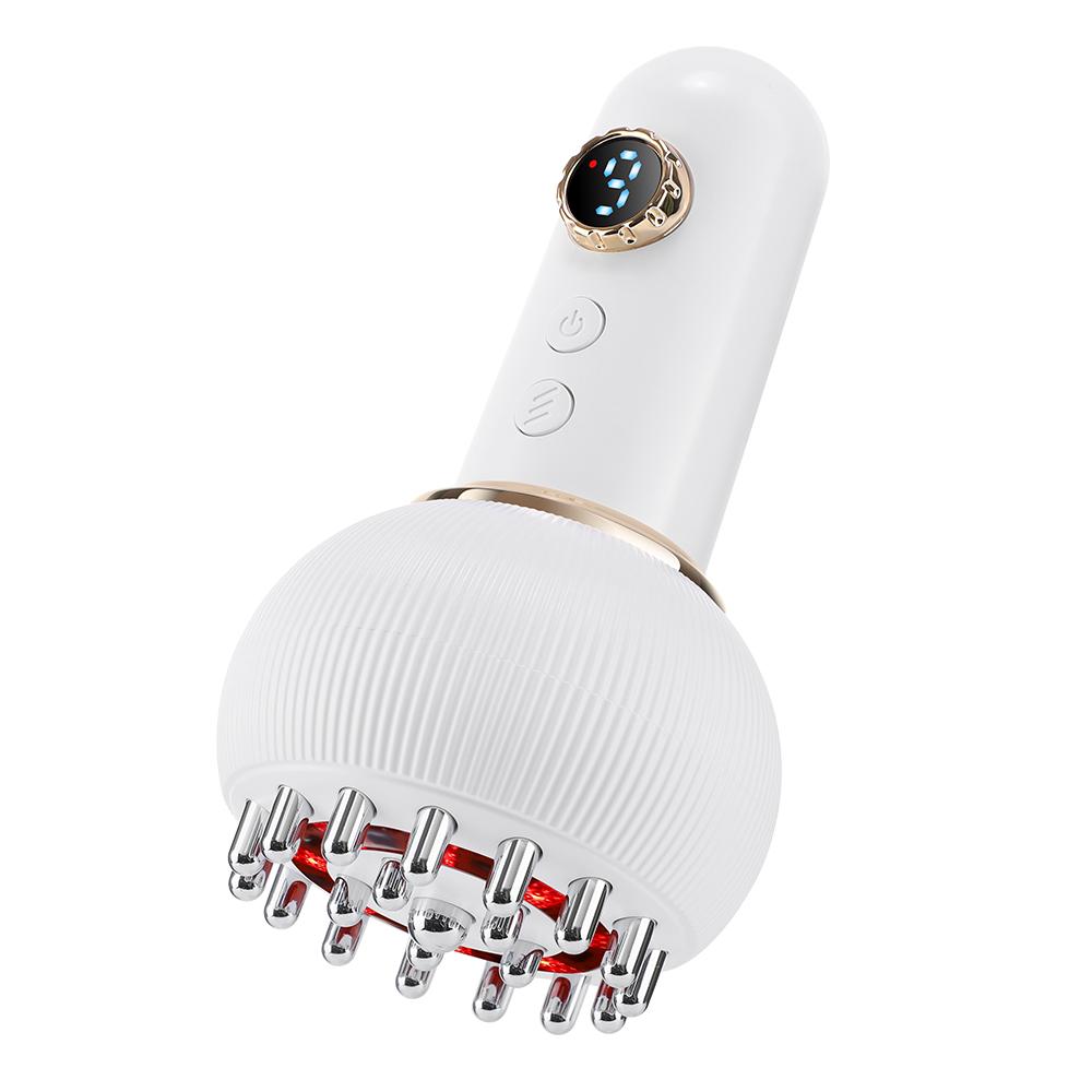 9 Gears Electric Meridian Brush Body Massager with Gua Sha Microcurrent Hot Compress Scraping Feature for Body Slim and Ralex