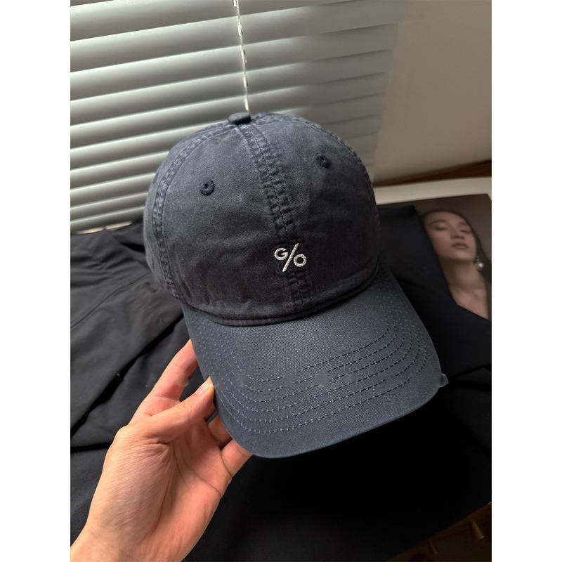 Washed cotton% embroidery big head circumference showing face small baseball cap children retro couple soft top cap