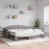 VidaXL Daybed with Trundle and Mattress Taupe 90x200 Cm Fabric 3197551