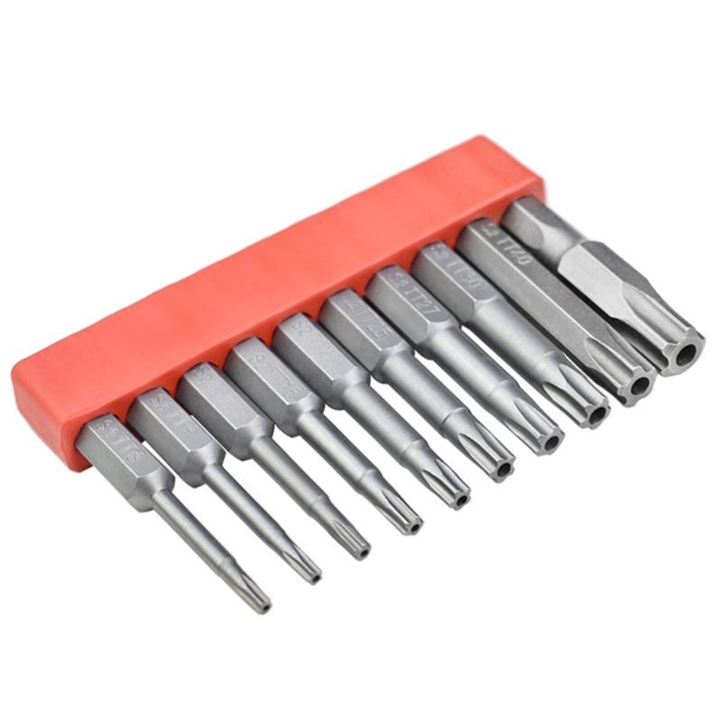 10Pcs 50mm Blossom Head Screwdriver Bit Set 1/4inch Hex Security Screwdriver Drill Magnetic Screwdriver Bit Tool