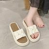 Flat sandals 2025 new summer gentle fairy wind pearl round head seaside beach fashion cool slippers