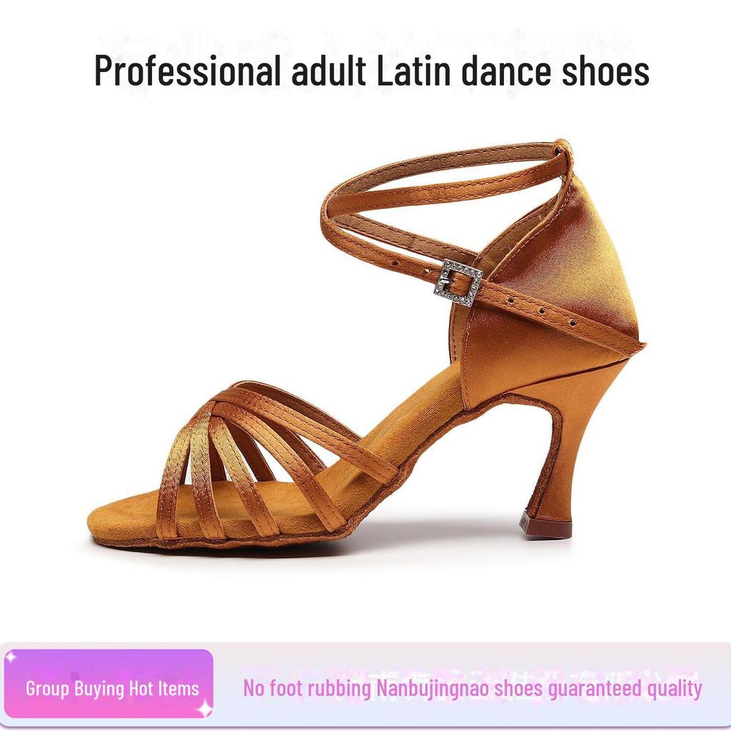 Professional Latin Dance Shoes with Soft Soles - Available In Adult Medium and High Heel and Children's for Summer Practice and Dance Examinations.
