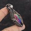 Rainbow Solar Quartz Druzy Copper Wire Wrapped Jewelry Rainbow Moonstone Pendant Copper Gemstone Pendant Handmade Wire Jewelry Gift For Him