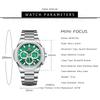 MINI FOCUS Fashion Multifunctional Quartz Watch for Men Luminous Hands Calendar Stainless Steel Strap Business Mens Watches