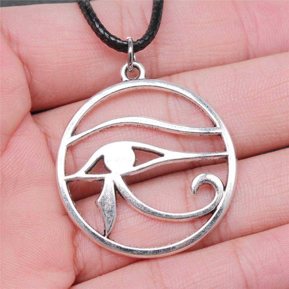 45cm Necklace Leather Chain Big Eye Of Horus Minimalist Jewelry Components QN029