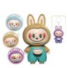 Labubu Changing Face Doll Keychain - Cute Cartoon Shape Overalls Toy