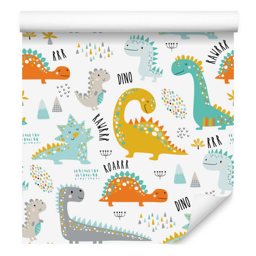 Wallpaper Colorful Dinosaurs Mountains and Nature for Living Room and Bedroom 50x1000