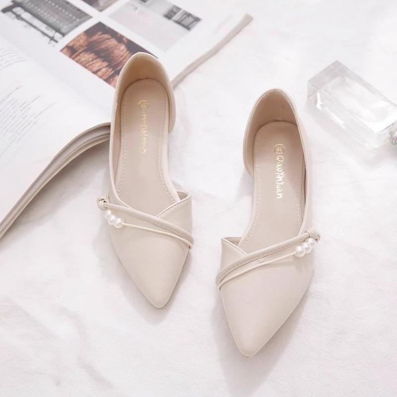 Anti-slip Shoes - New Style Low-cut Pointed-toe Flat-sided Open-toe Women s Shoes 35