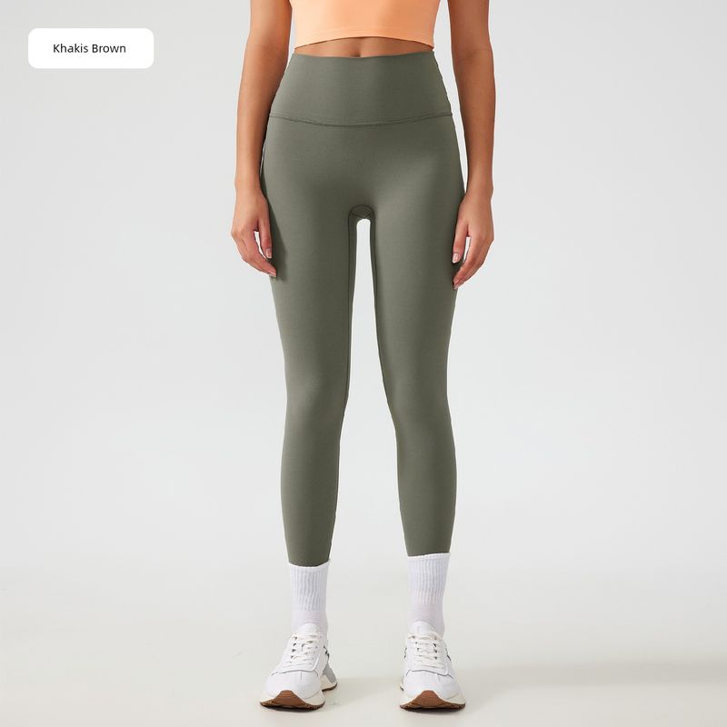 Lu Same Style Free Size Nude Feel No Embarrassment Line Yoga Pants Female 2025 Best Selling Hip Raise Shaping Sports Workout Ankle Length Pants