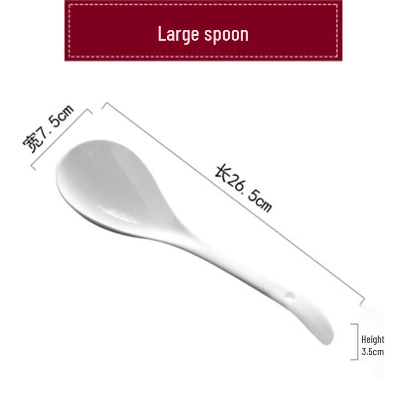 Lingură mare de supă din ceramică albă pură