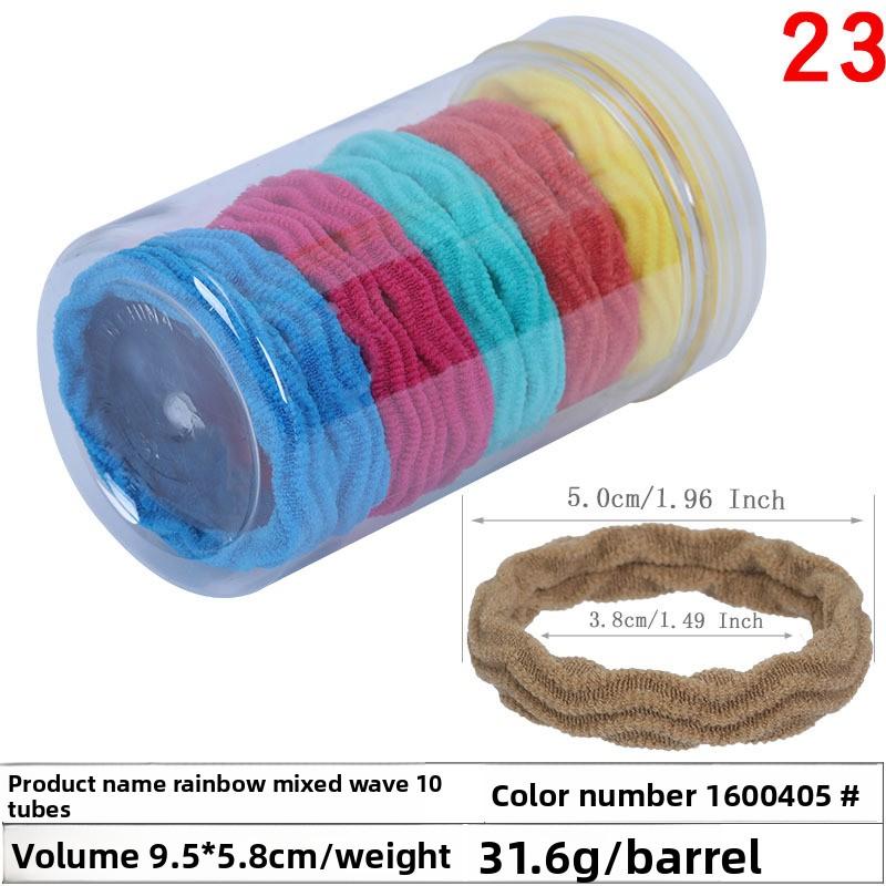 A Girl's Gradient Color Seamless Hair Tie Colorful Hair Band Headband Candy-colored Leather Band Hair Accessory and Headwear