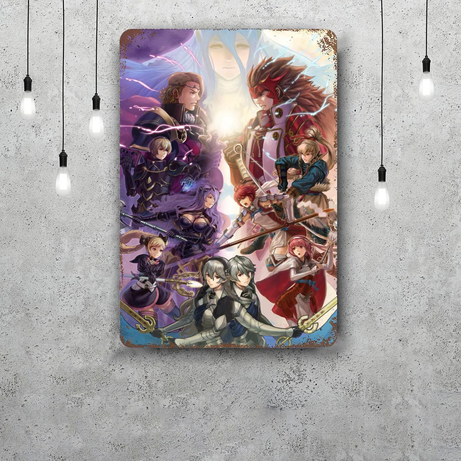 

fire emblem Classic Poster Rusty Metal Plaque Retro Decorative Plate Bar Man Cave Garage Club Metal Sign Wall Decoration 20x30cm（7.8x11.8inch）
