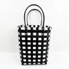 Bucket bag hand-woven contrasting color vegetable basket creative hand basket photo vacation leisure women's bag