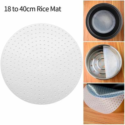 1 Pieza Esterilla de Silicona para Arrocera Almohadilla a Prueba de Quemaduras Esterilla para Vaporera 18/20/25/26/28/33/35/37/40CM Para Cocina Casera Suministros de Cocina