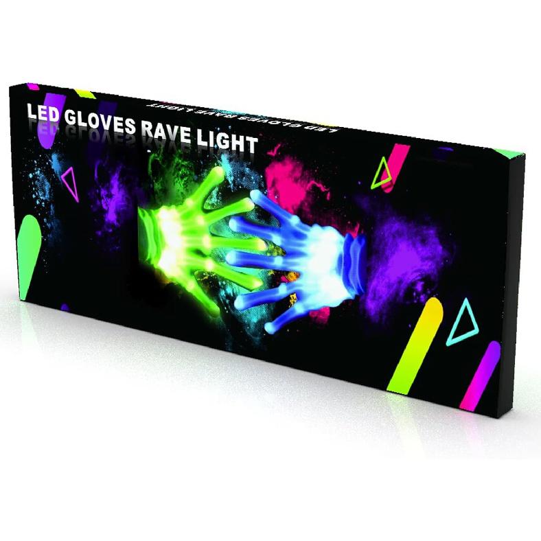 Светодиодные перчатки Светящиеся перчатки 3 цвета Мигающие 10 режимов для мальчиков и девочек День рождения Хэллоуин Рождество Подарки Наполнители для чулок Рейв Вечеринка Сувениры Игрушки Дети