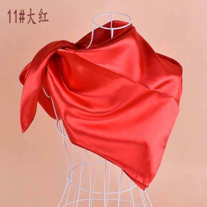 Solid Color Silk Scarf Square 90*90 Headscarf Foulard Satin Bandana Cheveux Neckerchief Hijab Accessoires For Woman Hair Scarf