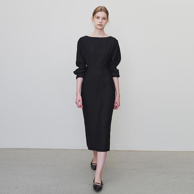 Mommet Low Wrinkle Dress Black