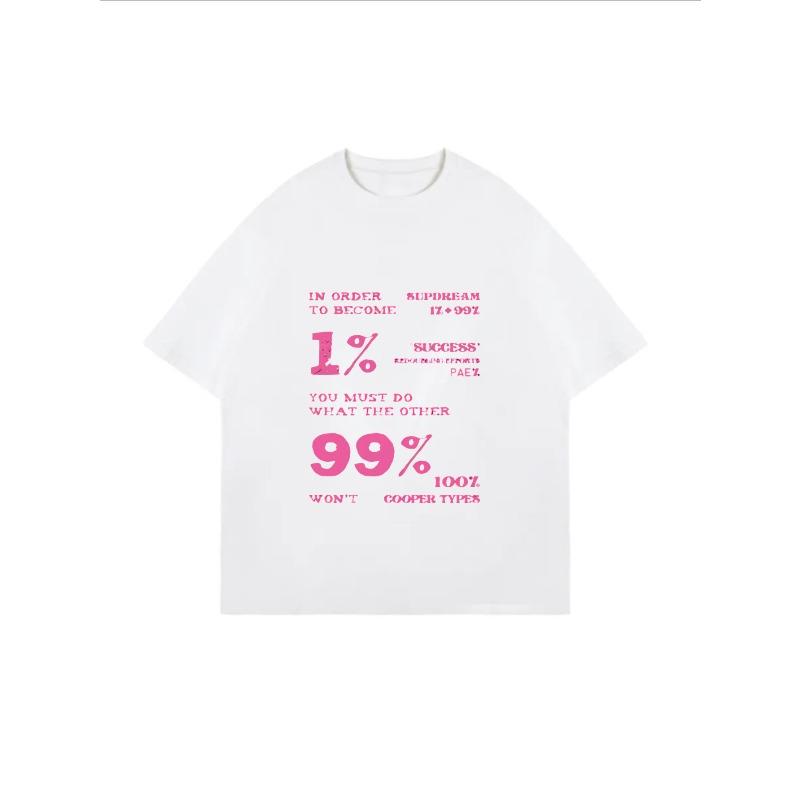 Weißes Oversized-T-Shirt mit pinkem Success-Motivationszitat-Druck für Freizeitkleidung und Streetstyle