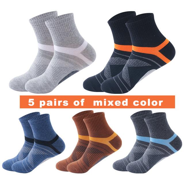 10 STÜCKE=5 Paar Hochwertige Baumwolle Neue Herbst Herrensocken Laufen Winter Freizeit Atmungsaktive Aktive Socken Streifen Sportsocken EUR38-48