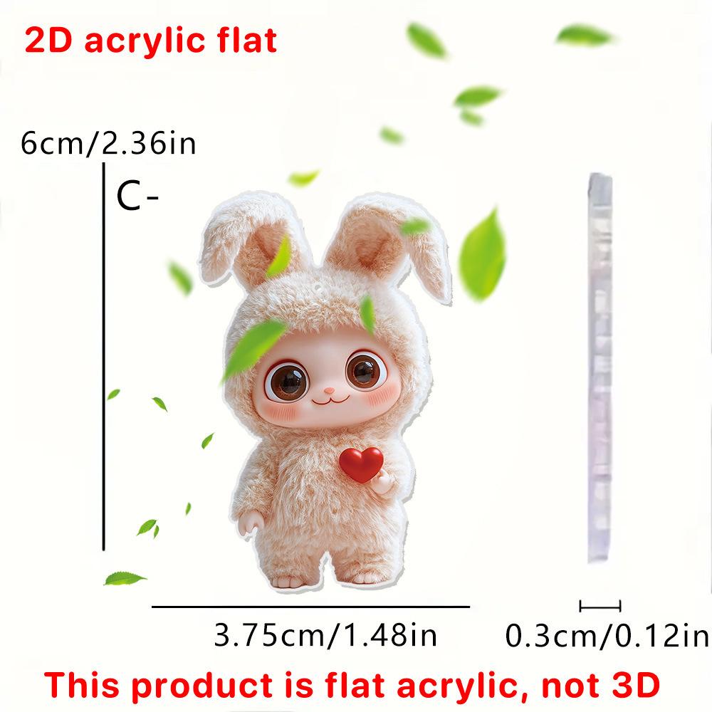 Valentine's Day Cute Rabbit Acrylic Pendant Ornament
