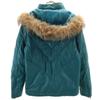 Nano Universe Hybrid Down Jacket M Blue Green With Raccoon Fur Women Used