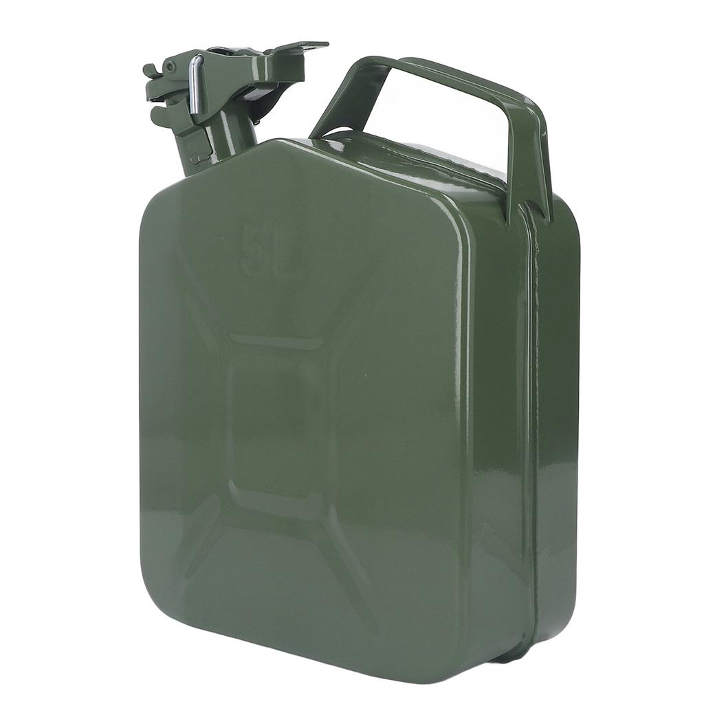 1.3 Gallon 5L Gasoline Container Thickened Stainless Steel Fuel Tank Carrying Can with Portable Handle