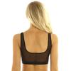 S-4XL Ladies See Through Mesh Bralette Deep V Neck Sleeveless Vest Crop Top for Bedroom