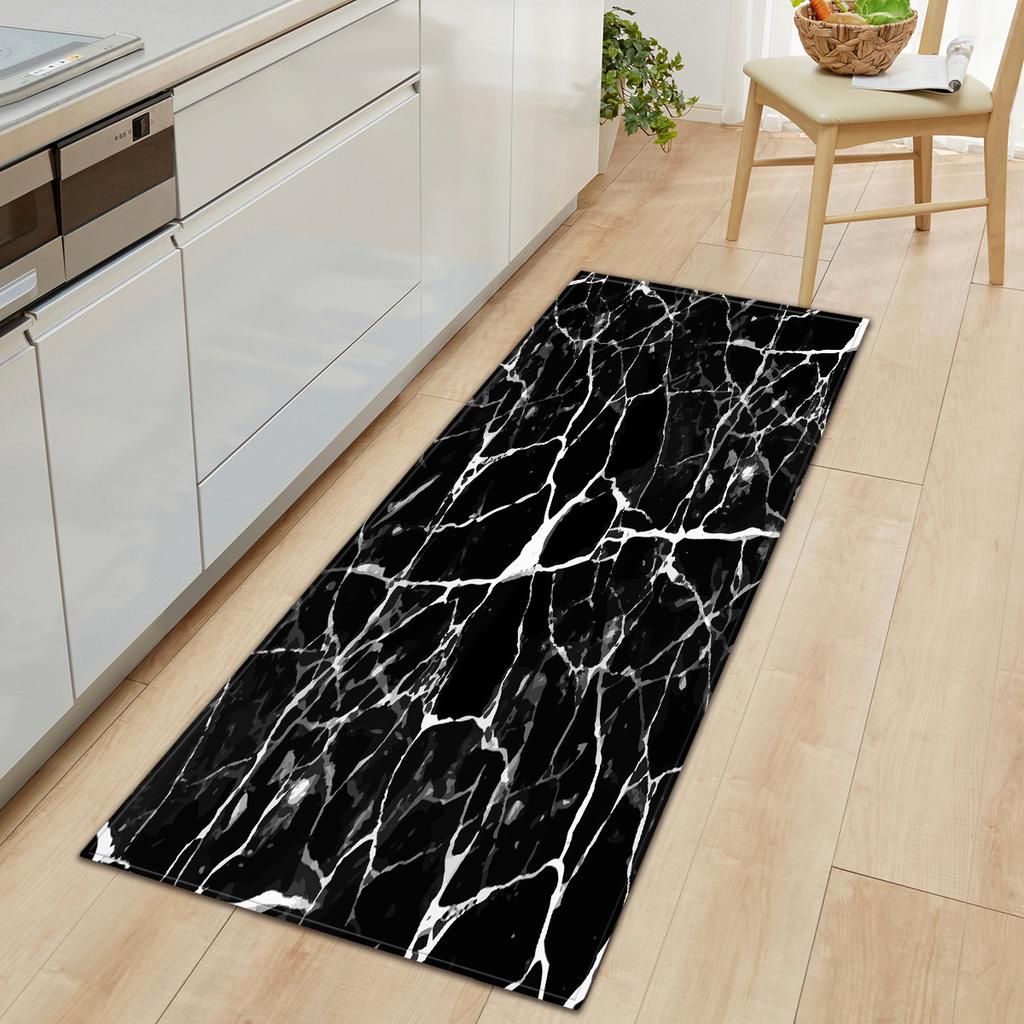 Marble Carpet Long Floor Mat Stone Pattern Theme Doormat