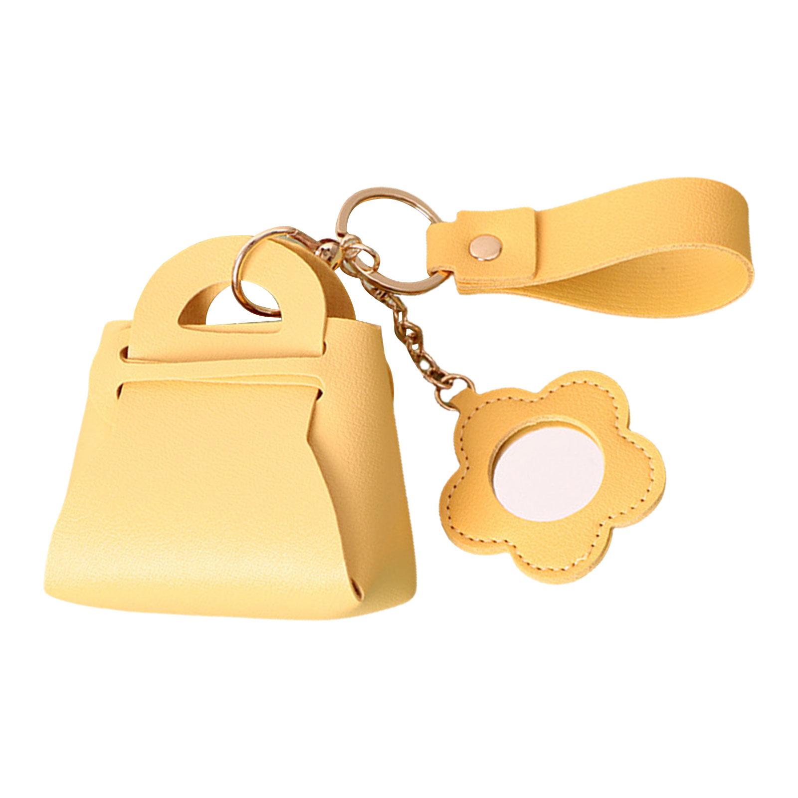 

Брелок для ключей из кожаной сумки, портативный футляр для хранения, кожаный брелок, симпатичная подвеска для сумки, автомобильные ключи, брелок, аксессуары жёлтый