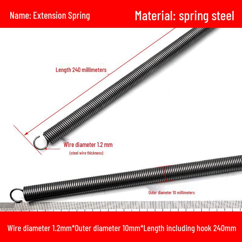 1.2mm Wire Extension Spring with Hook - Soft Tensile Force Spring Accessory